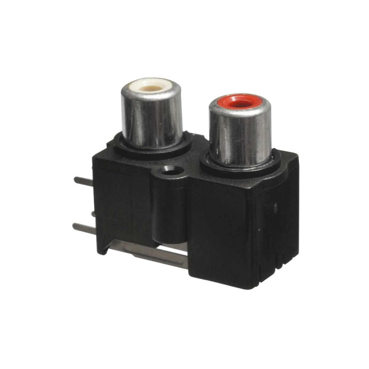 Universal Dual RCA Jack Right-Angle Vertical Mount PCB | Stereo