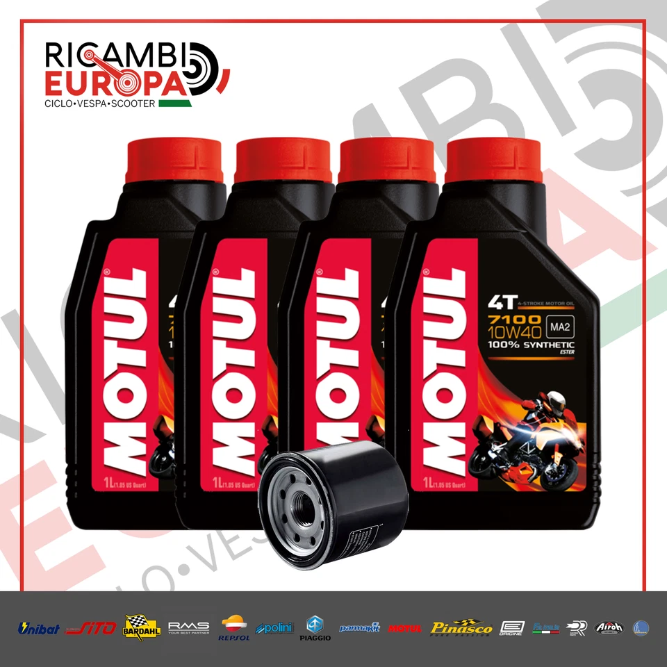 KIT TAGLIANDO 4LT MOTUL 7100 10W40 FILTRO OLIO YAMAHA FZ8-Fazer 800 2010-2013