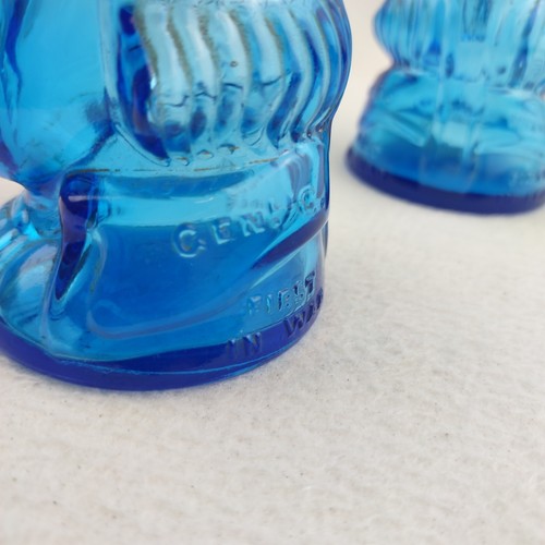 Vintage Wheaton George Washington Blue Glass Salt And Pepper Shakers - Picture 7 of 12