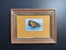 LOCAL ARTIST PIECE VINTAGE HAND PAINTED YELLOW BIRD SMALL WALL ART 4” X 6” FRAME