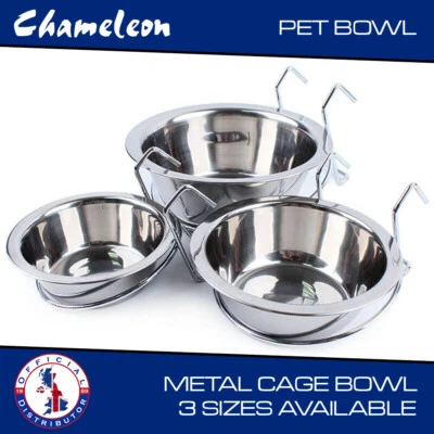 Food or Water Bowl for Pet Cages - Easy to Attach and Remove Hook Mount