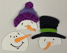 SNOWMAN HEAD PRE-MADE Die-Cut Set 11pc Winter Holiday Christmas Card Making