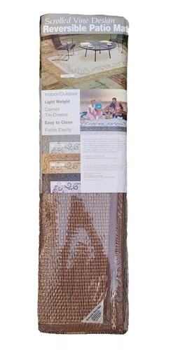 Patio Mat Outdoor Indoor RV Deck Reversable Foldable Rug Lightweight 9x12 Feet - Picture 2 of 3