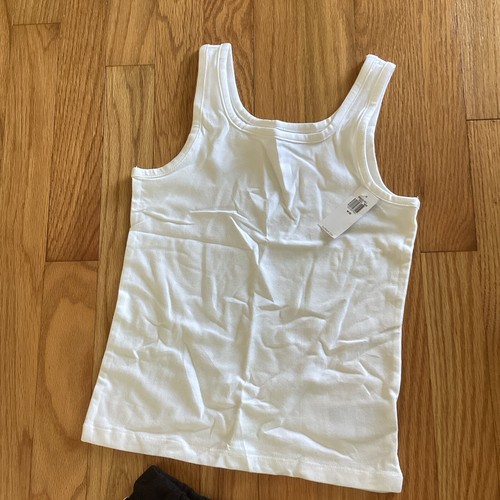NWT Girls Size 6-7 Old Navy Black Athletic Sport Shorts/ White Tank - Picture 3 of 3