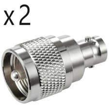 2 Pack Lot UHF PL-259 Male to BNC Female RF Radio Antenna Coax Adapter Converter