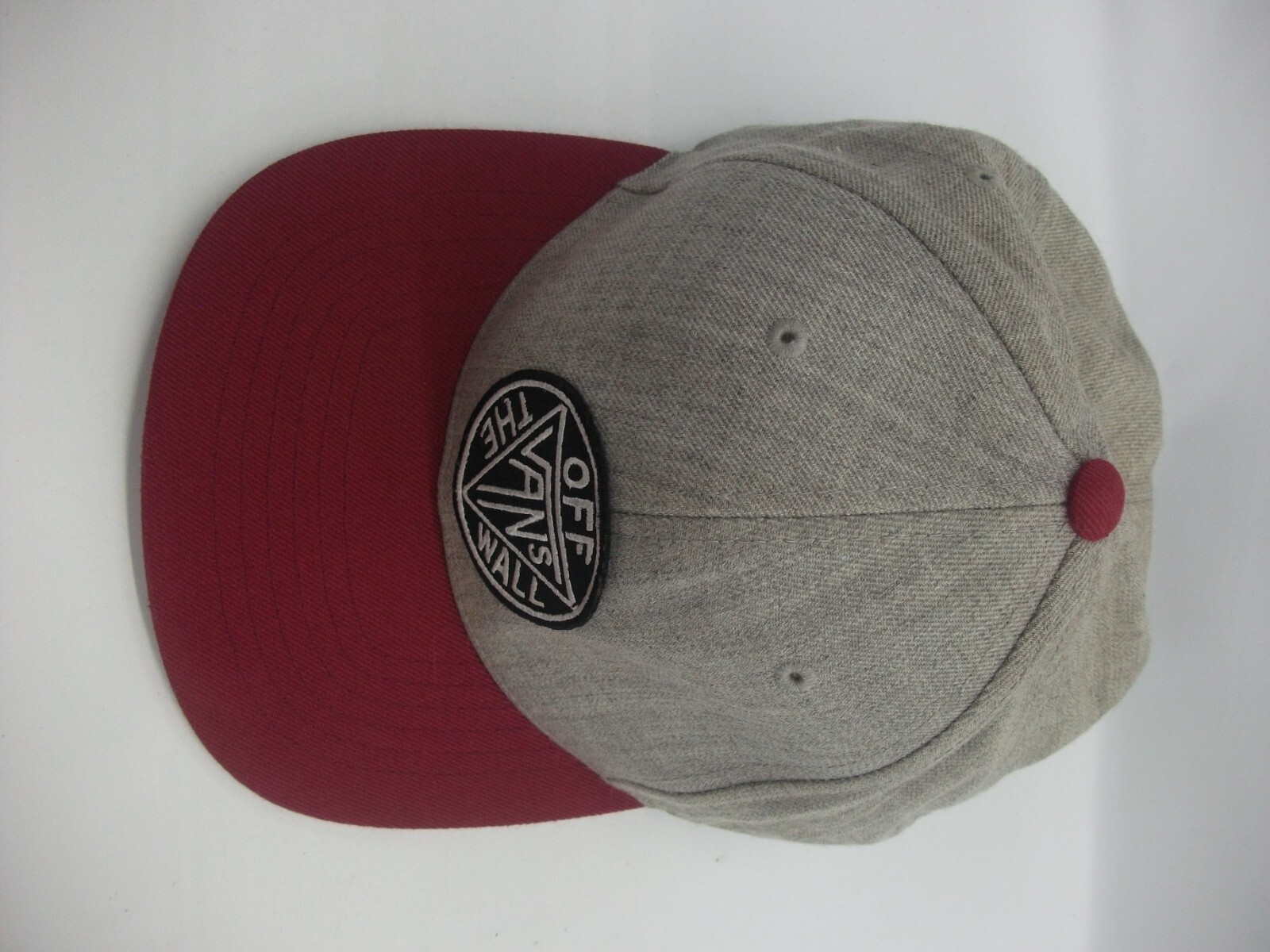 Vans Patch Hat Gray Red Snapback Baseball Cap - image 8