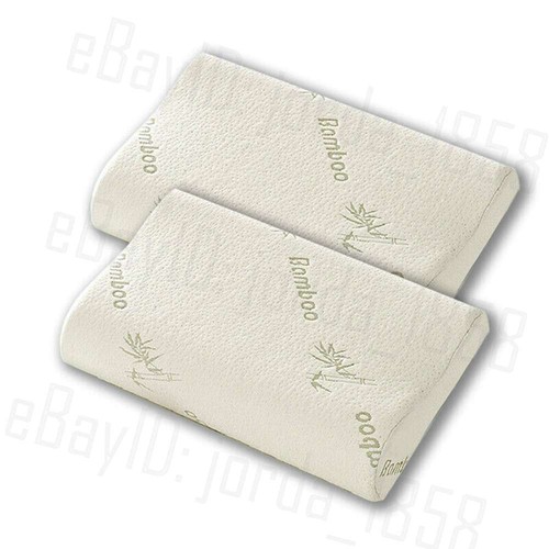 2x Luxury Soft and Hard Contour Bamboo Pillow Memory Foam Fabric Fibre Cover Bed - Picture 14 of 14