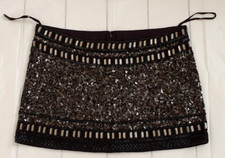 ***STUNNING***ALL SAINTS DEVO GUNMETAL SEQUIN EMBELLISHED SKIRT, UK12, US8, EU40