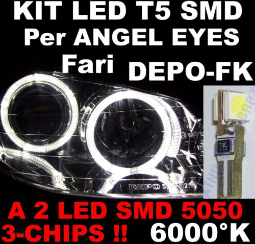 Lampadina LED T5 a 2 SMD 5050 BIANCO 6000 K Luci per fari ANGEL EYES DEPO FK 12V - Bild 1 von 1