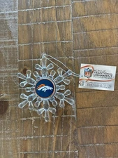 Denver Broncos Snowflake Christmas Or Holiday Ornaments