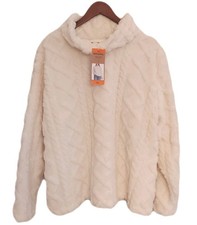 Eddie Bauer Women's Ultrasoft Cable Fleece Pullover Ivory Size: 2XL, NWT