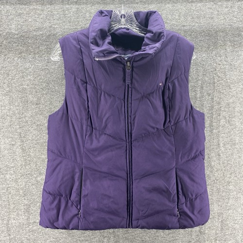 Tommy Hilfiger Vest Womens Large Purple Sleeveless Full Zip Fleece Hiking - Picture 1 of 11