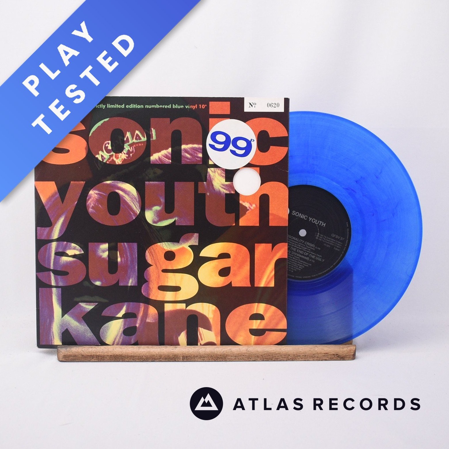 Sonic Youth Sugar Kane Blue Die-Cut Sleeve 10"" Vinyl Record - EX/VG+