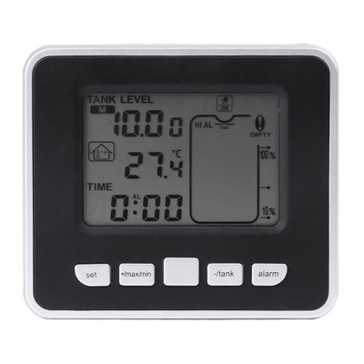 Ultrasonic Water Tank Liquid Depth Level Meter Sensor With Temperature Display 