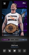 DIGITAL TOPPS WWE SLAM CM Punk MEGA STARS 26 SUPER RARE PURPLE Read