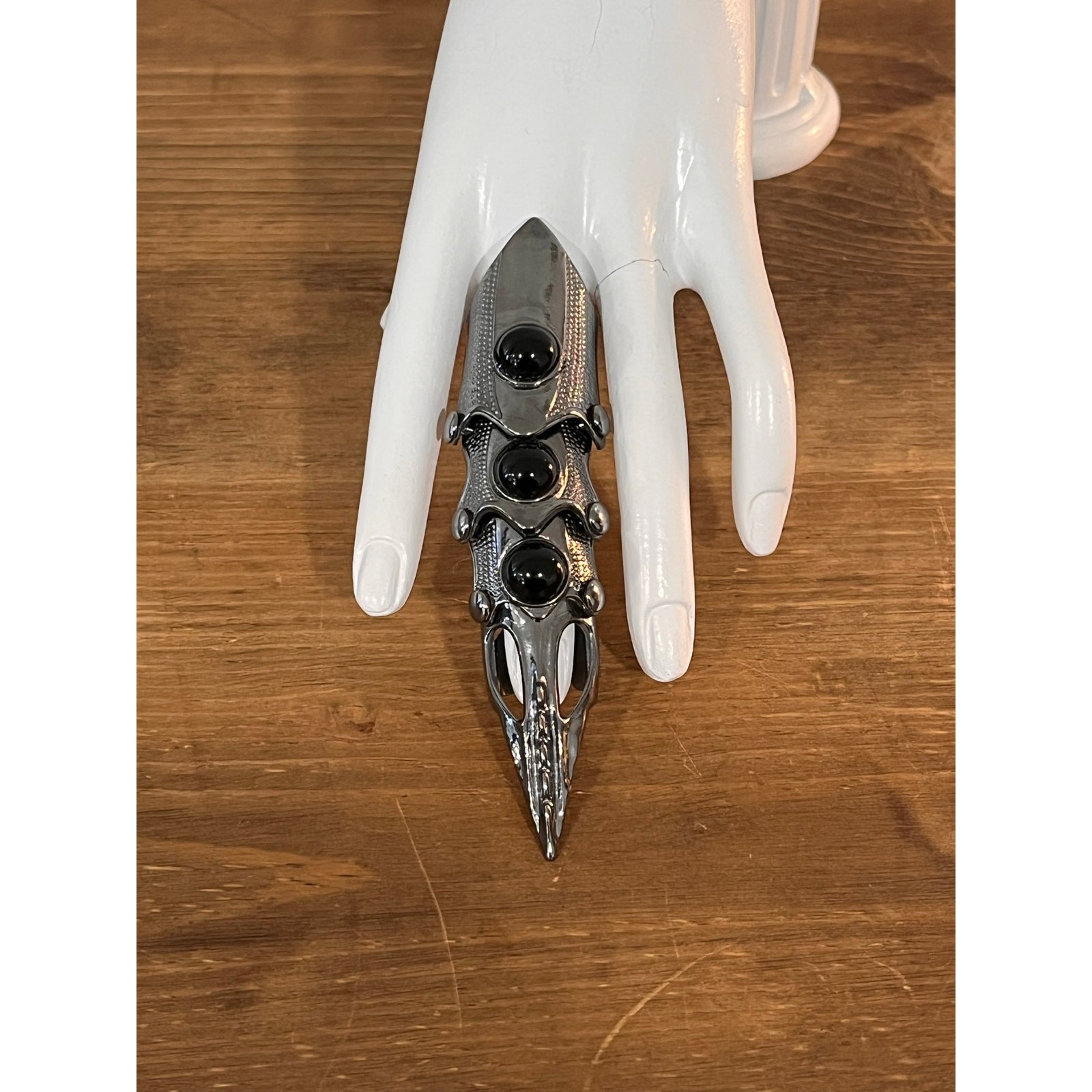 Gothic Claw Armor Ring Black Statement Punk Talon… - image 2