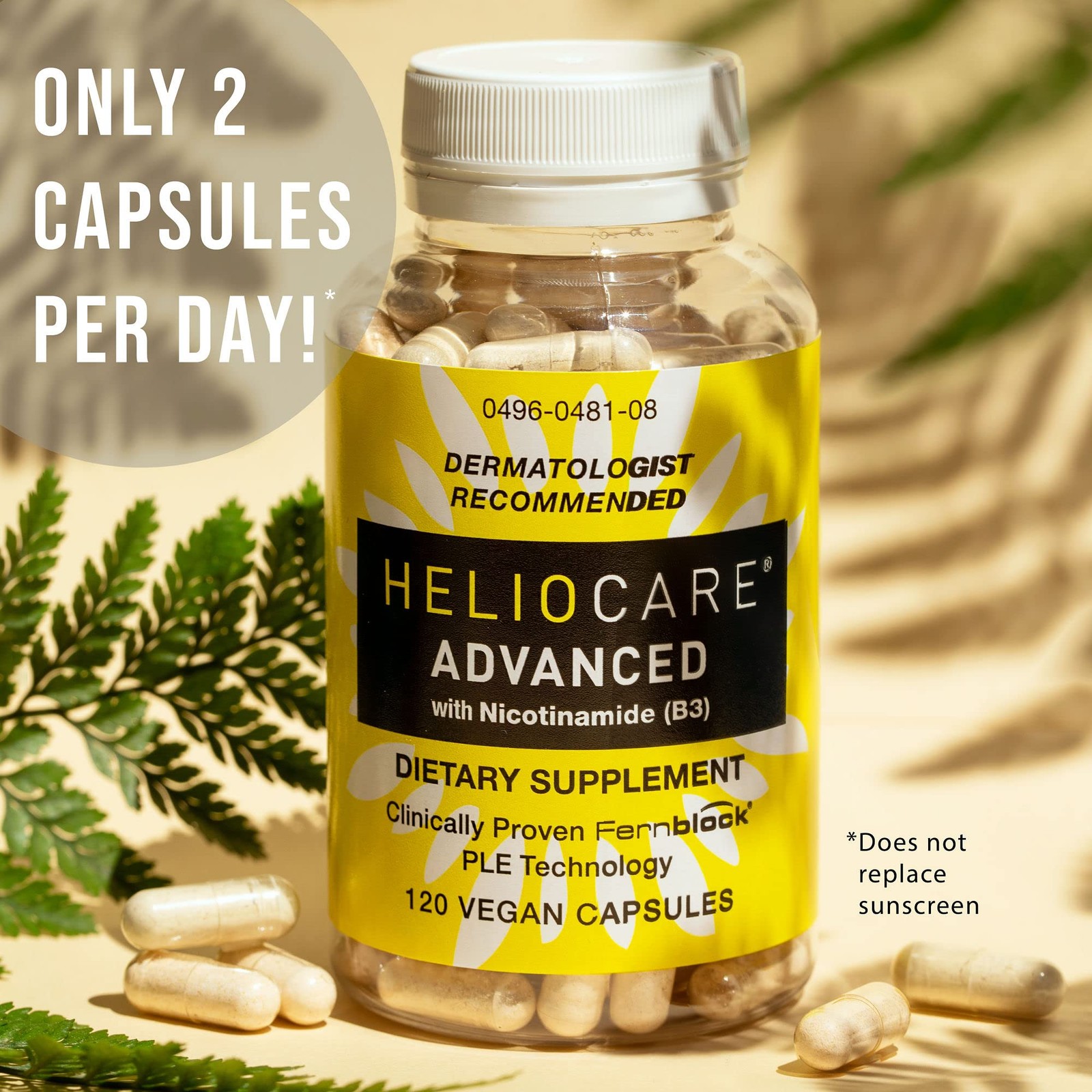 Heliocare Advanced Nicotinamide B3 Supplement: Niacinamide 500mg and Fernblock