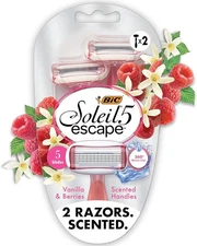 (Free Duty Tax) BIC Soleil 5 Escape Women's Disposable 5 Blade Razors, Vanil