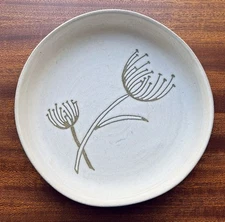 Vintage Martz Marshall Studios Pottery Floral Bowl White 9 3/8” MCM Modernism