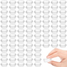 ZEAYEA 100 Pcs Plastic Cosmetic Jars, 5g Makeup Sample Containers with Snap L...