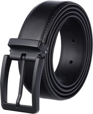 Men's Dress Belt Black Leather Belts for Jeans