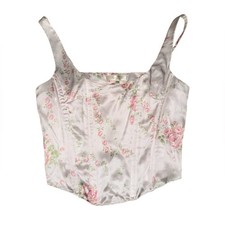 Love Shack Fancy NWT Mori Floral Silk Bustier Crop Top women’s size 12