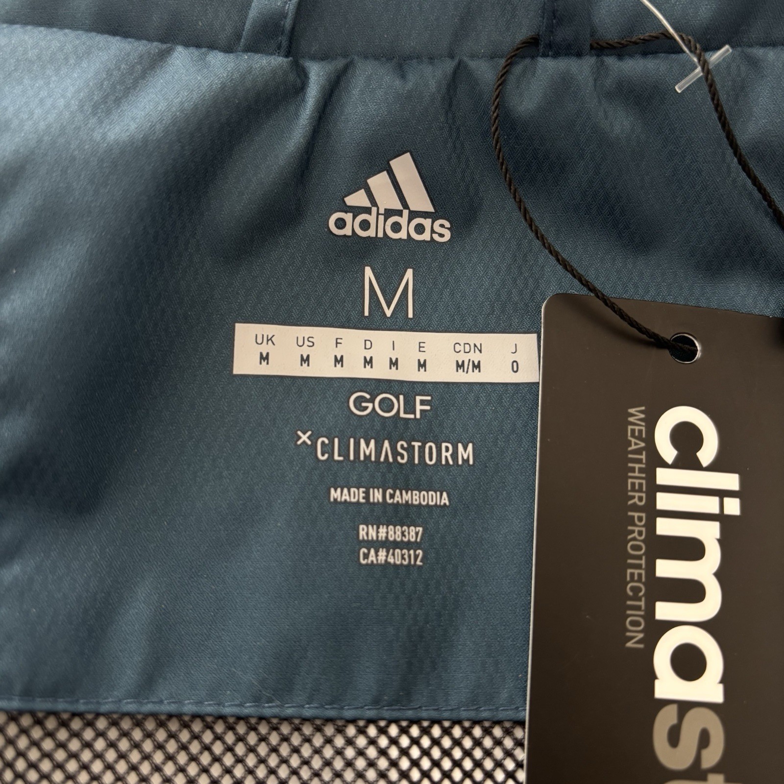 Adidas Climastorm Water Resistant Golf Jacket Full Zip Size Medium NWT thumbnail 3