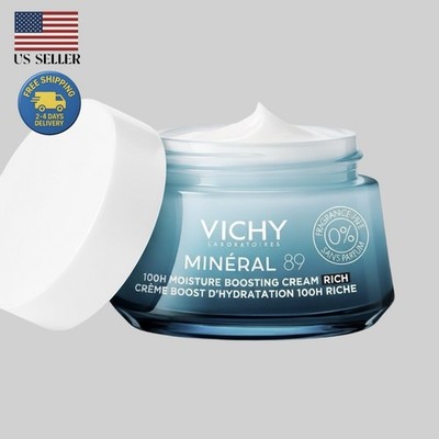 VICHY Mineral 89 72HR Moisture Boosting Cream | Hyaluronic Acid 50ml 1.69 FL OZ