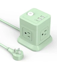 Cube Power Strip, 4 Widely Spaced Outlet with 3 USB (1 USB C) Flat Plug Power...