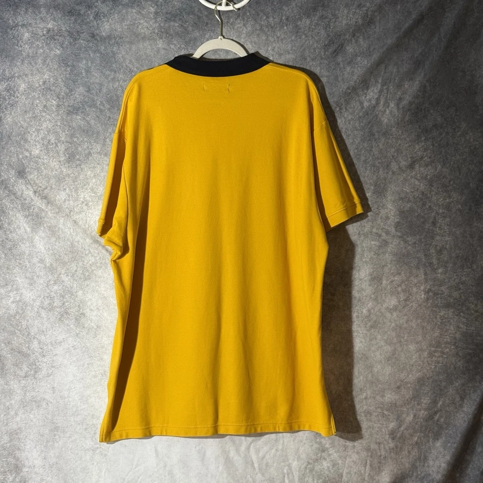Мужская желтая рубашка-поло AKOO 4XL с вышитым логотипом Fox контрастный воротник уличная одежда - Изображение 3 из 4