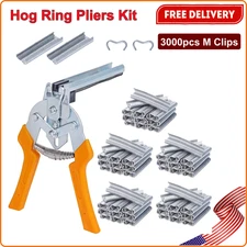Type M Nail Ring Pliers Kit Poultry Bird Cage Fasten Wire with 3000PCS M Clips