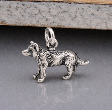 Dije de lobo de plata de ley 925 - Colgante Husky siberiano 3D - Joyería para perro salvaje