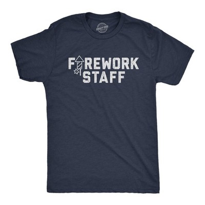 Mens Firework Staff T Shirt Funny 4th Of July Independence Day Graphic Tee