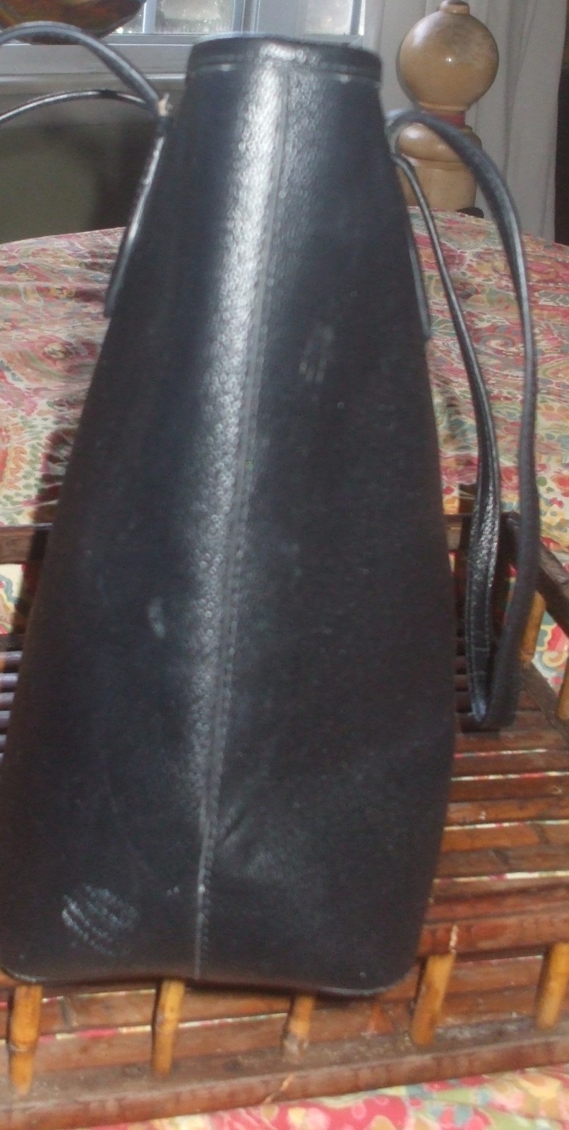 Kate Spade black leather large tote shoulder bag travel school shopper bag thumbnail 3