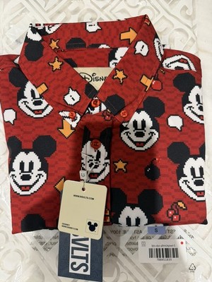 D23 RSVLTS Pixel Mickey Short Sleeve Button-Down Shirt Large