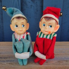 Vintage Knee Hugger Elves Christmas Ornaments...