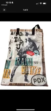 Trader Joes Tote  Bag Portland Oregon Weird Rain  Coffee New