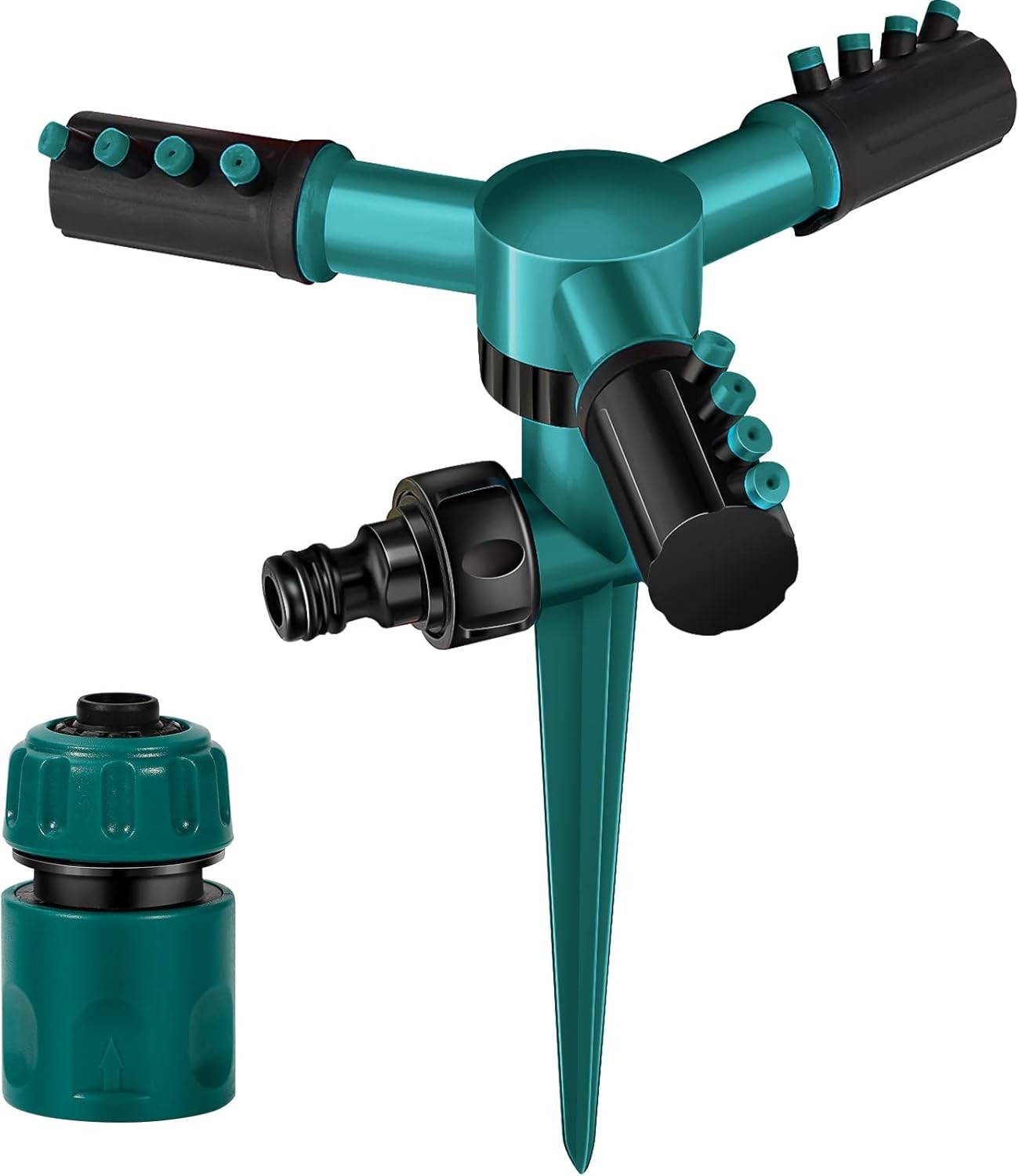 Garden Sprinkler Lawn Water Sprinkler Automatic 360 Rotating 3 Arms Sprayer Adj
