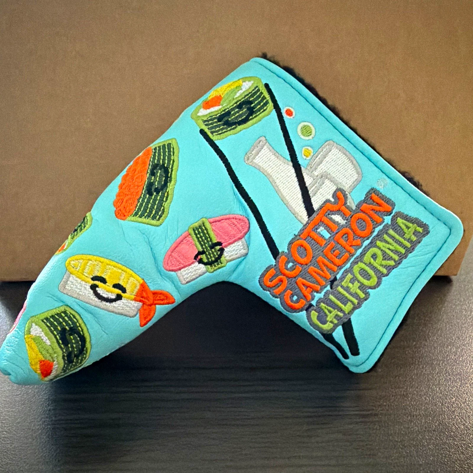 Scotty Cameron 2014 Happy Sushi Tiffany Blue Embroidered Putter Headcover