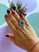 Ring verstellbar Edelstahl & Polymer-Ton rund...