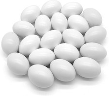20PCS Wooden Fake Eggs White Easter Dummy Egg Craft Pretend Play
