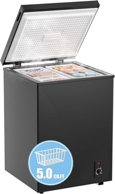 Compact Ultra Quiet Deep Freezer 5.0 Cu Ft Fast Freeze Low Power Consumption