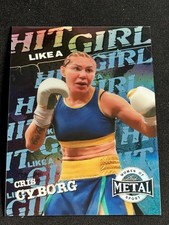 CRIS CYBORG 2025 LEAF METAL WOMEN OF SPORT BLUE PRIZM 6/8 HIT LIKE A GIRL MMA 🔥