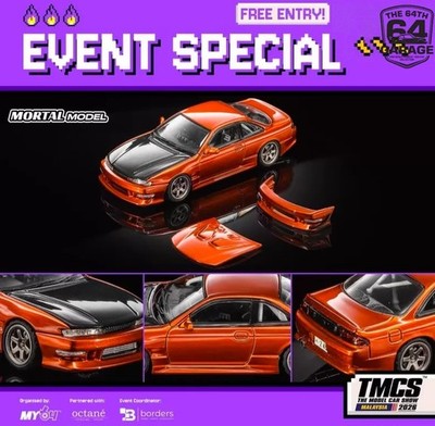 Mortal Model 1/64 Nissan Silvia S14 240SX Orange TMCS Event Special