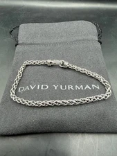 David Yurman Sterling Silver Wheat Chain 4mm Bracelet 8.5”