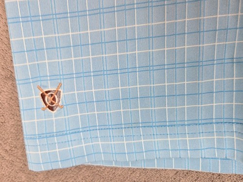 Oxford Golf Polo Shirt Men's XL Blue Striped SS Super Dry CoolMax 3 Btn Placket - Picture 4 of 7