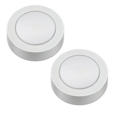 Wireless LED Puck Light Kit, Frosted White, 6-Light Set, 3 Modes, Battery