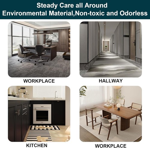 12 PCS Rug Pad Gripper, Washable Grippers for Tape, Non-Slip Carpet Black  - Picture 6 of 7