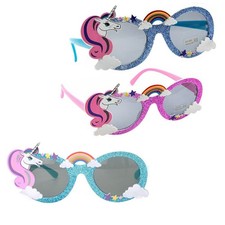 3 Pcs Unicorn Eyeglass Cartoon Birthdayglasses Cute Party Favor Kid