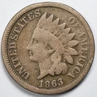 1863 Indian Head Penny Cent Good (G)